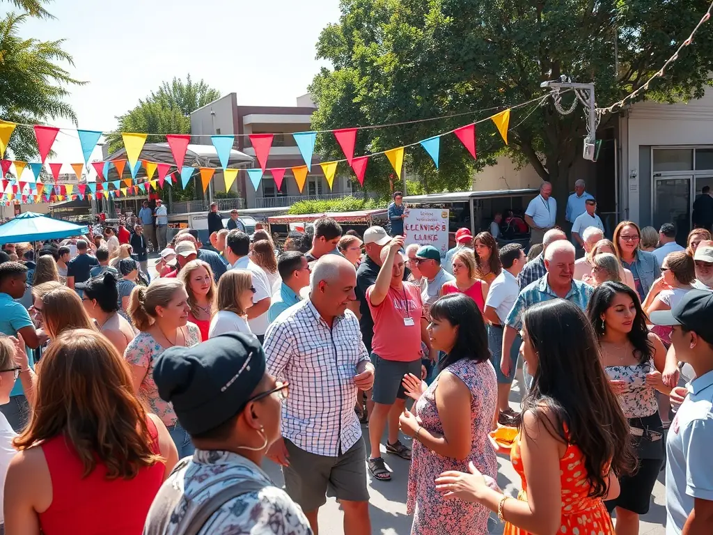 A community cultural event with diverse participants, highlighting TCHOCK' EVENTS SONORISATION's support for local arts and culture.